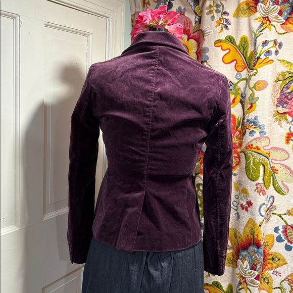 GAP Women's Deep Purple Velvet Blazer - Picture 3 of 5